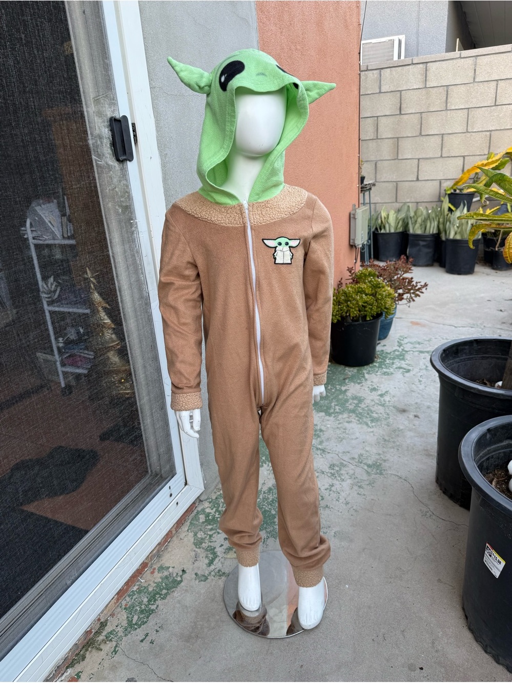Baby Yoda Mint Green & Tan One-Piece Kids Jumpsuit